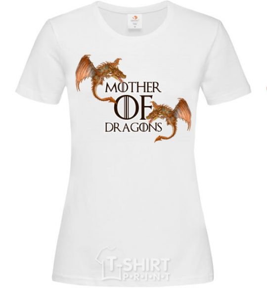Women's T-shirt Mother of dragons full colour White фото