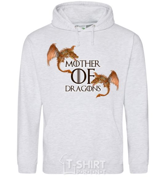 Men`s hoodie Mother of dragons full colour sport-grey фото