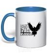 Mug with a colored handle I'm the sword in the darkness royal-blue фото