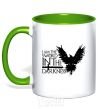 Mug with a colored handle I'm the sword in the darkness kelly-green фото