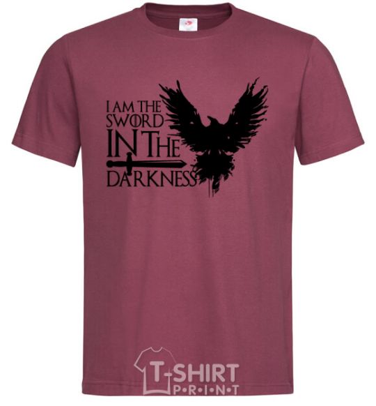 Men's T-Shirt I'm the sword in the darkness burgundy фото