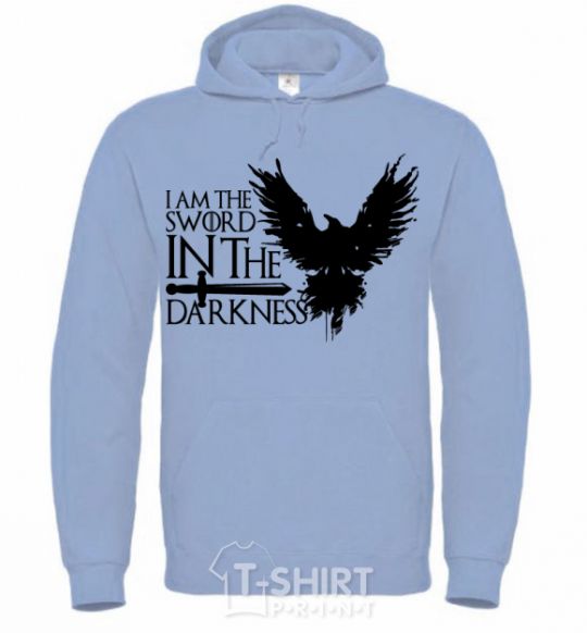 Men`s hoodie I'm the sword in the darkness sky-blue фото