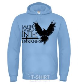 Men`s hoodie I'm the sword in the darkness sky-blue фото