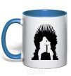 Mug with a colored handle Jon Snow royal-blue фото
