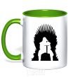 Mug with a colored handle Jon Snow kelly-green фото