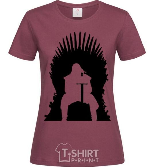 Women's T-shirt Jon Snow burgundy фото