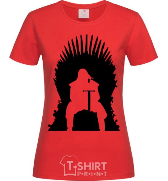 Women's T-shirt Jon Snow red фото