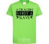 Kids T-shirt A dragon is not a slave orchid-green фото