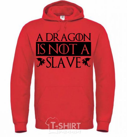 Men`s hoodie A dragon is not a slave bright-red фото