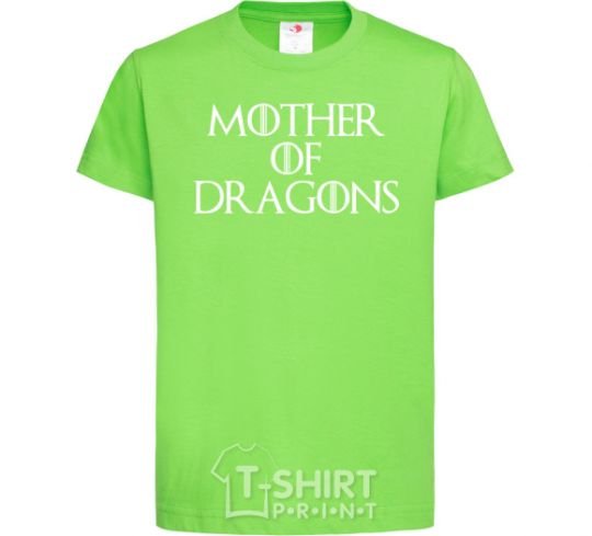 Kids T-shirt Mother of dragons white orchid-green фото