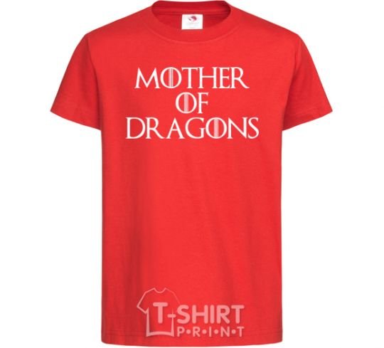 Kids T-shirt Mother of dragons white red фото