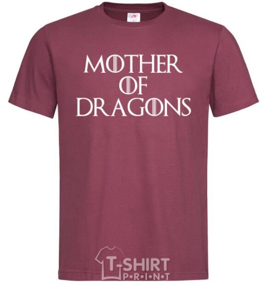 Men's T-Shirt Mother of dragons white burgundy фото