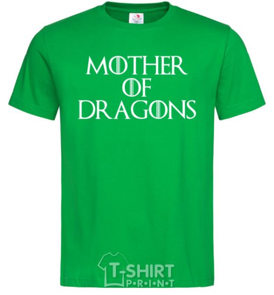 Men's T-Shirt Mother of dragons white kelly-green фото
