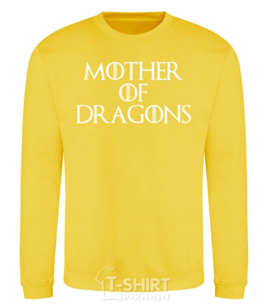 Sweatshirt Mother of dragons white yellow фото