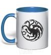 Mug with a colored handle The Targaryen coat of arms royal-blue фото