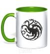 Mug with a colored handle The Targaryen coat of arms kelly-green фото