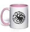 Mug with a colored handle The Targaryen coat of arms light-pink фото
