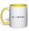 Mug with a colored handle Game of Thrones crests yellow фото