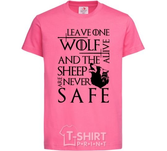 Kids T-shirt Leave one wolf alive and the sheep are never safe heliconia фото