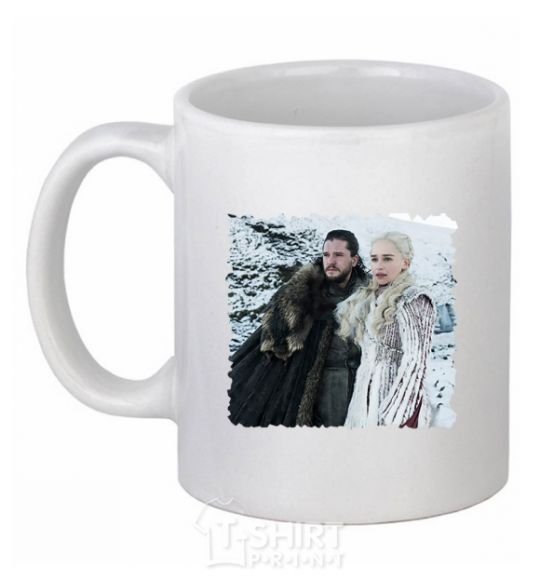 Ceramic mug Jon and Daenerys White фото