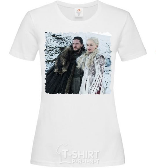 Женская футболка Jon and Daenerys Белый фото