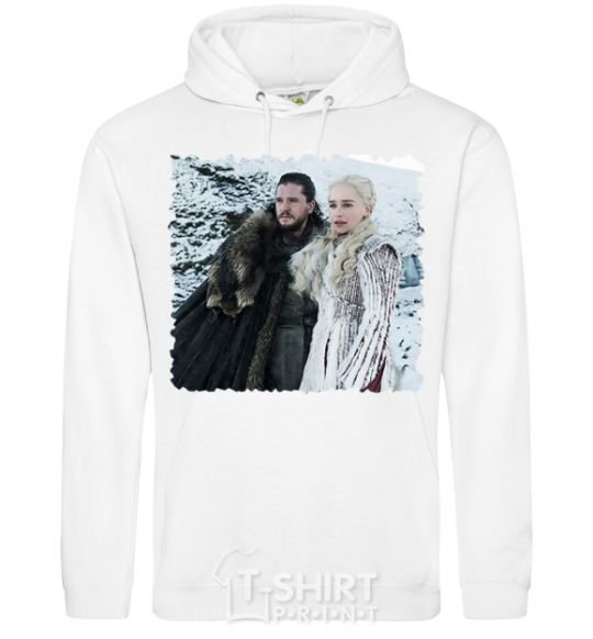 Men`s hoodie Jon and Daenerys White фото