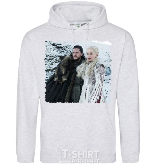 Men`s hoodie Jon and Daenerys sport-grey фото