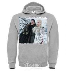Men`s hoodie Jon and Daenerys sport-grey фото