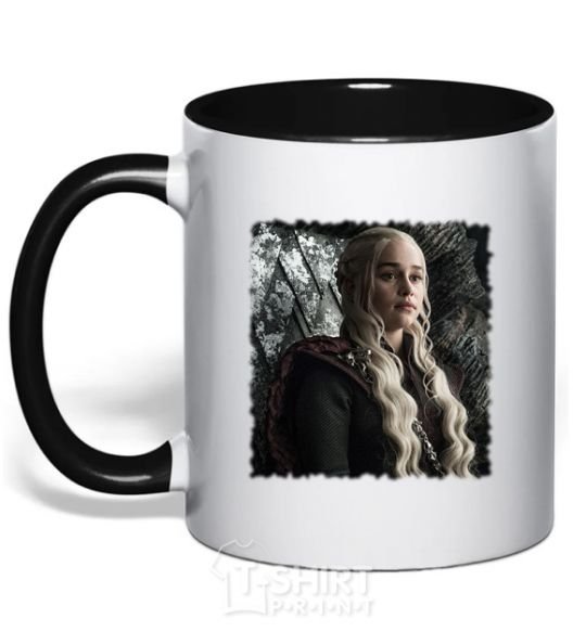 Mug with a colored handle Daenerys black фото