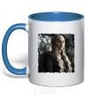 Mug with a colored handle Daenerys royal-blue фото