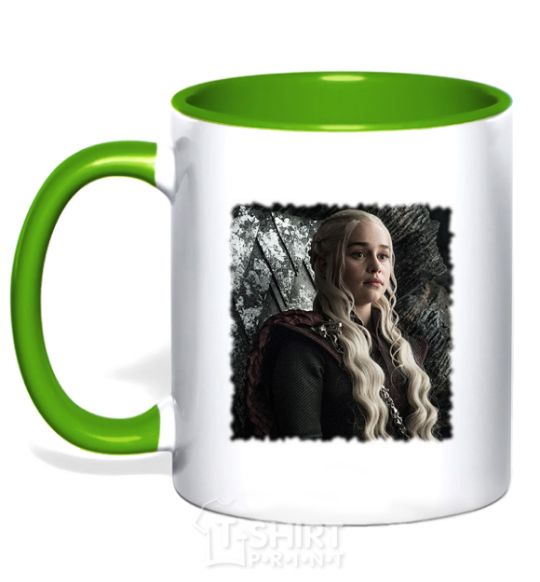 Mug with a colored handle Daenerys kelly-green фото