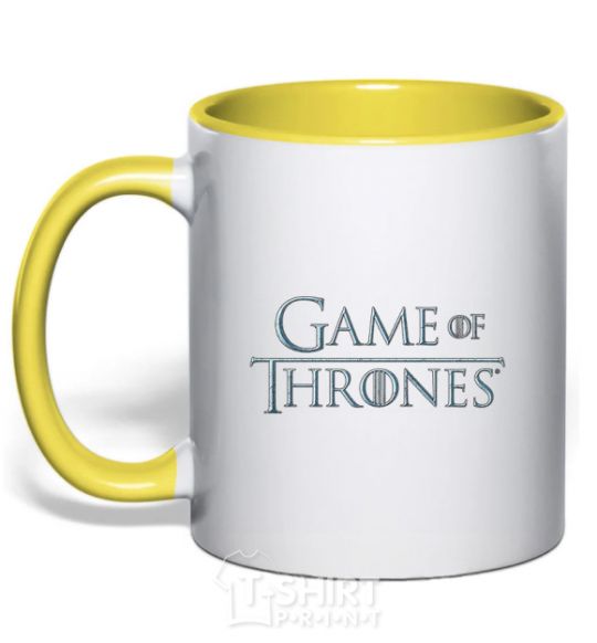 Mug with a colored handle Game of Thrones yellow фото