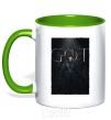 Mug with a colored handle Bran Stark GOT kelly-green фото