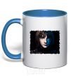 Mug with a colored handle Bran Stark royal-blue фото