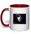 Mug with a colored handle Bran Stark red фото