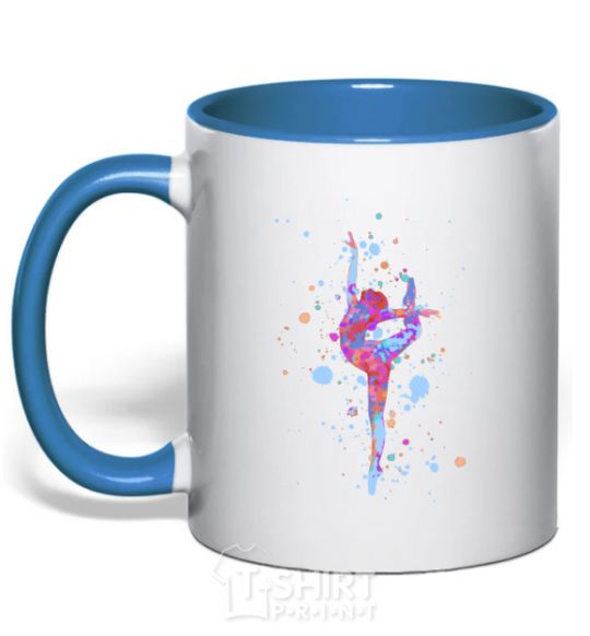 Mug with a colored handle Splash gymnastics royal-blue фото