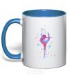Чашка с цветной ручкой Гимнастика брызги Ярко-синий фото