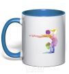 Mug with a colored handle Gymnast geometry royal-blue фото