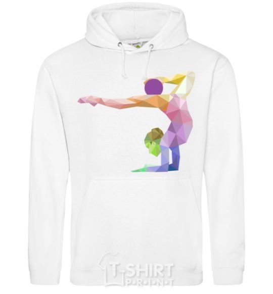 Men`s hoodie Gymnast geometry White фото