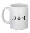 Ceramic mug Yoga skeletons White фото