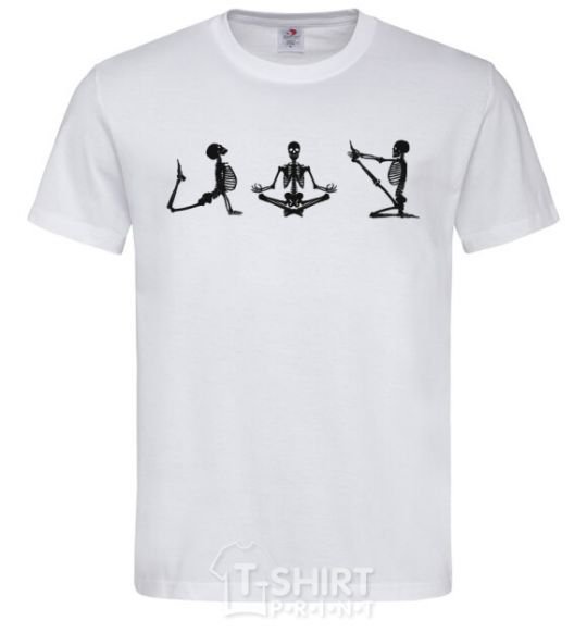 Men's T-Shirt Yoga skeletons White фото