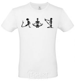 Men's T-Shirt Yoga skeletons White фото
