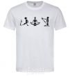 Мужская футболка Йога скелеты Белый фото