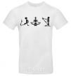 Men's T-Shirt Yoga skeletons White фото