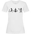 Women's T-shirt Yoga skeletons White фото