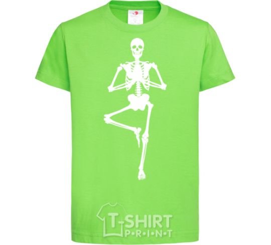 Kids T-shirt Скелет йога orchid-green фото