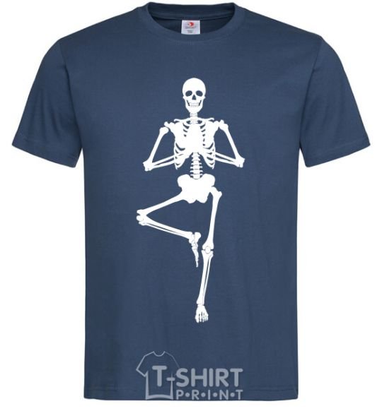 Men's T-Shirt Скелет йога navy-blue фото