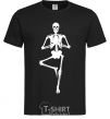 Мужская футболка Скелет йога Черный фото