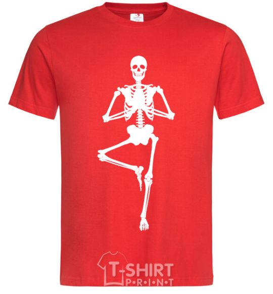 Men's T-Shirt Скелет йога red фото