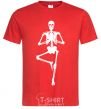 Мужская футболка Скелет йога Красный фото